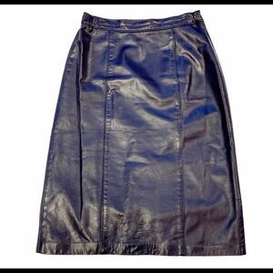 IMPROMPTU vintage deep purple leather skirt size 2
